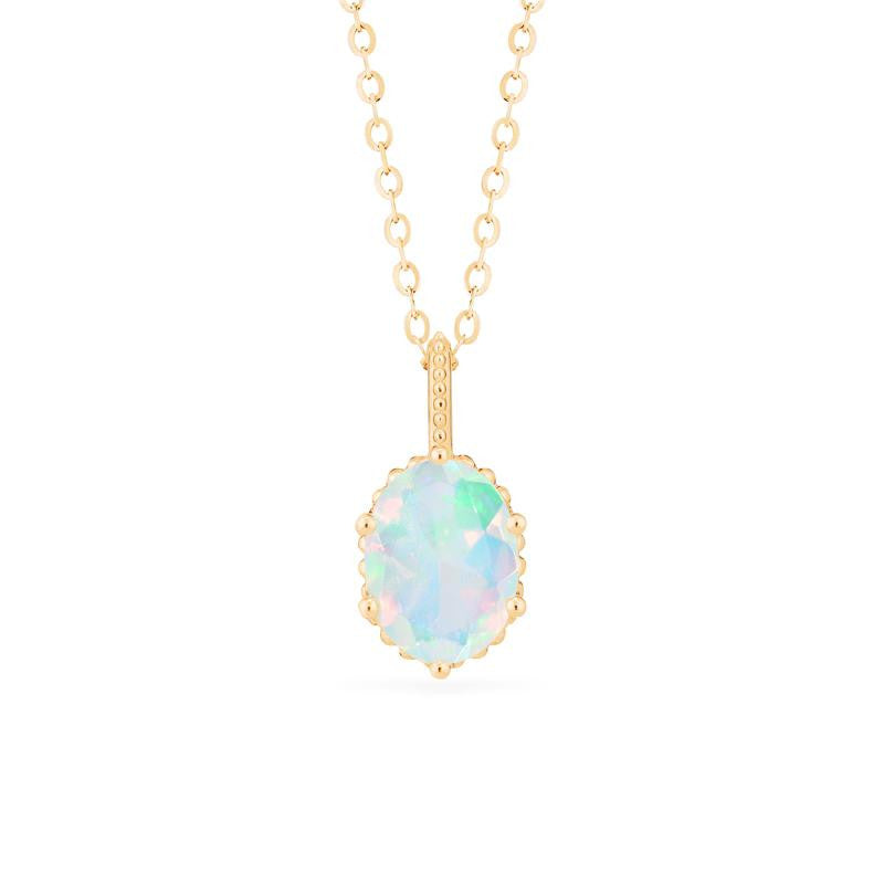 [Evelina] Vintage Classic Crown Oval Cut Necklace in Opal