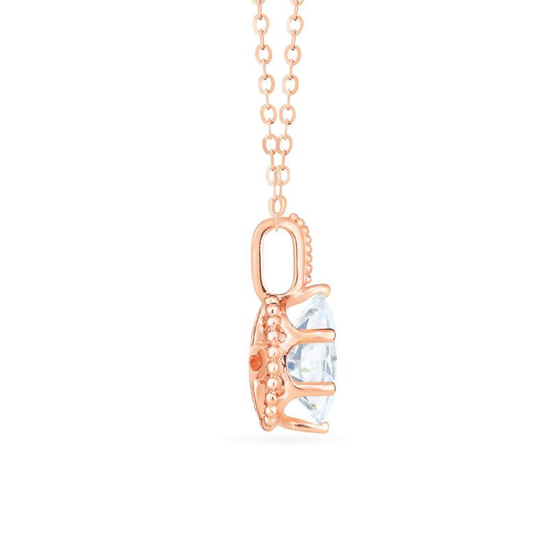 [Evelina] Vintage Classic Crown Oval Cut Necklace in Diamond / Moissanite