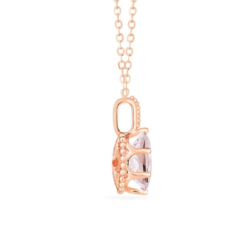 [Evelina] Vintage Classic Crown Oval Cut Necklace in Morganite