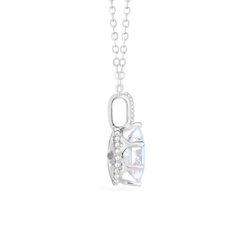 [Evelina] Vintage Classic Crown Oval Cut Necklace in Diamond / Moissanite