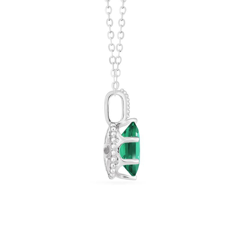 [Evelina] Vintage Classic Crown Oval Cut Necklace in Lab Emerald