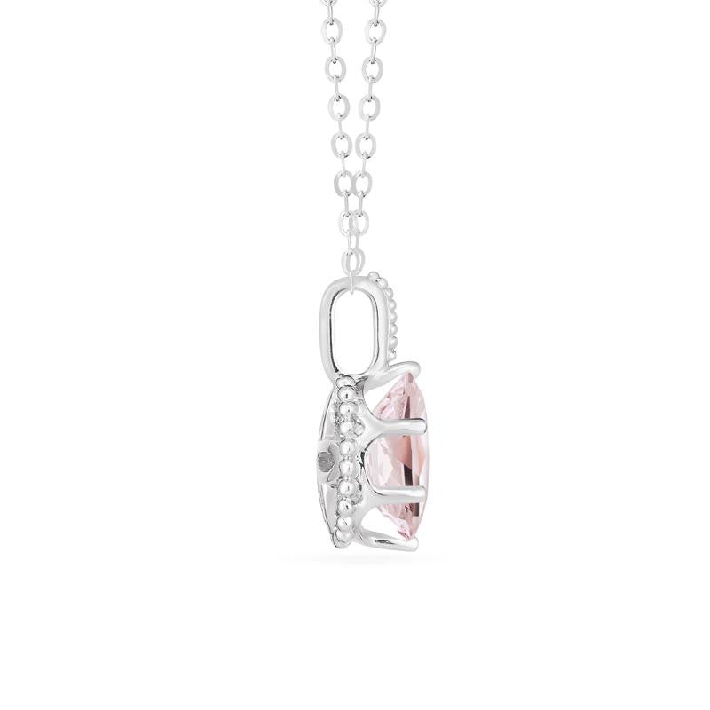 [Evelina] Vintage Classic Crown Oval Cut Necklace in Morganite