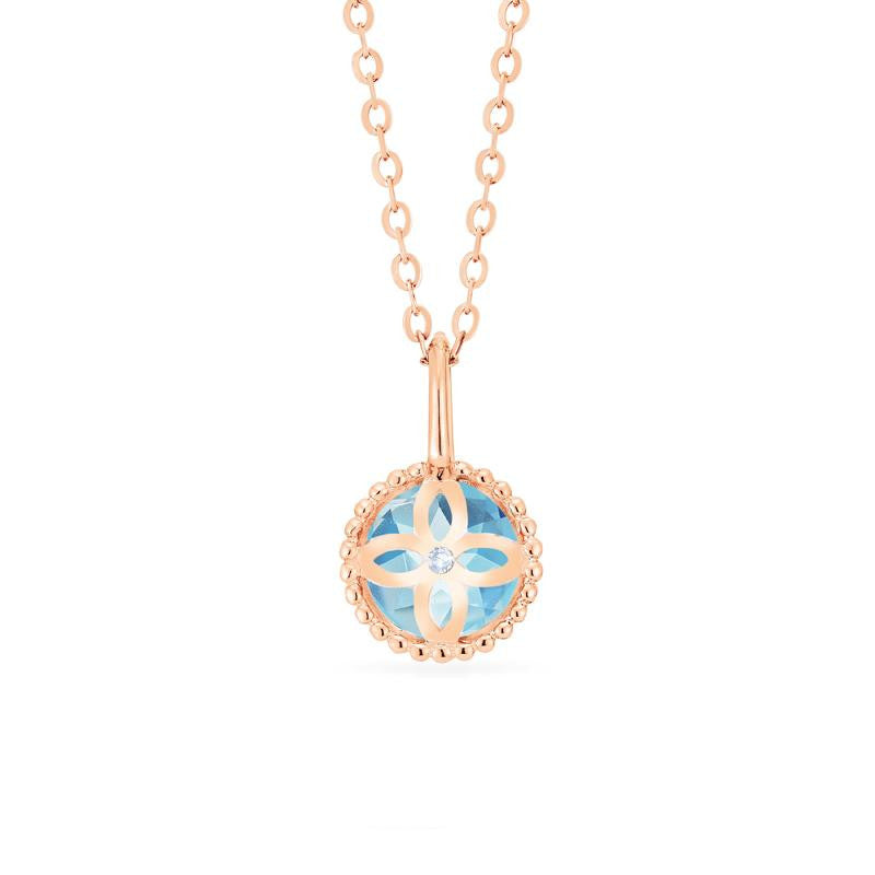 [Evelyn] Vintage Classic Crown Necklace in Aquamarine