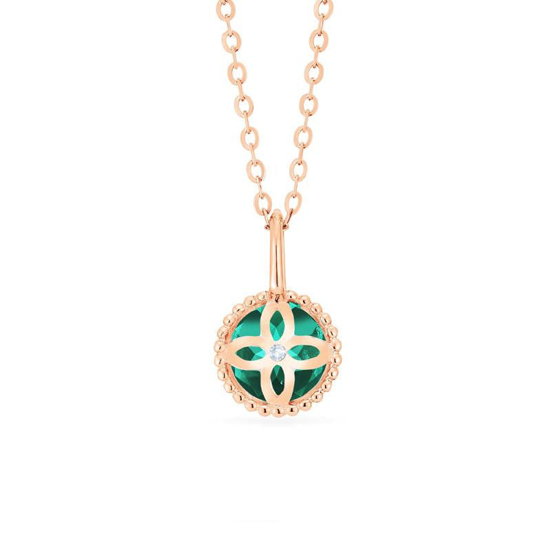 [Evelyn] Vintage Classic Crown Necklace in Lab Emerald
