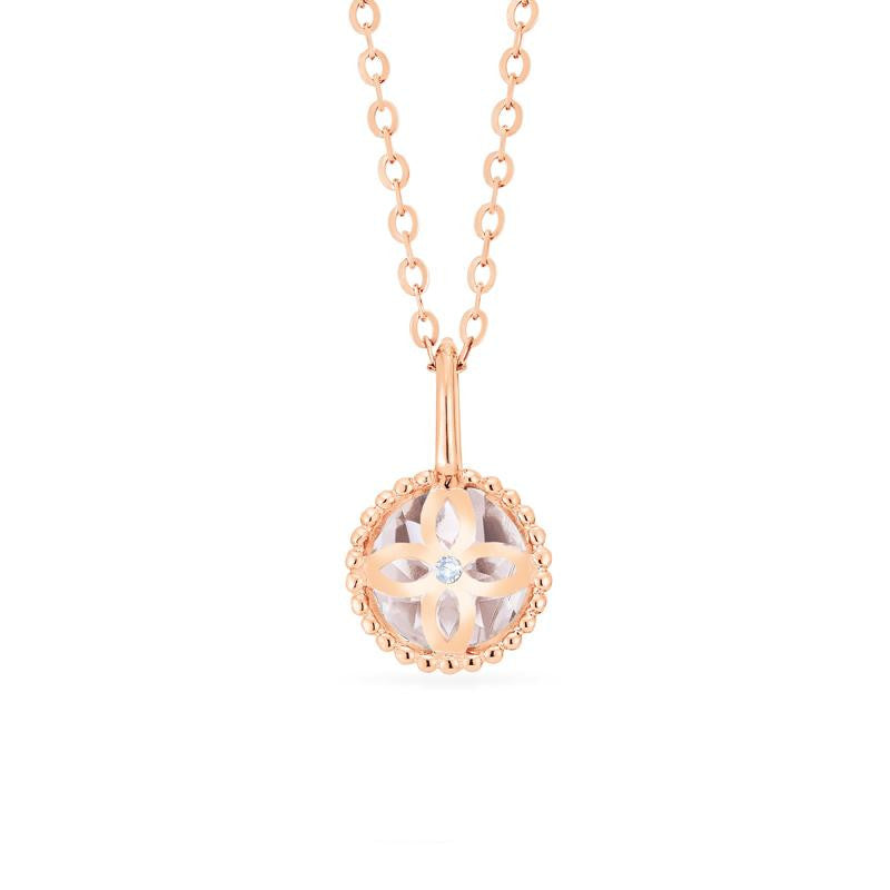 [Evelyn] Vintage Classic Crown Necklace in Morganite
