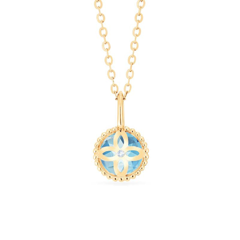 [Evelyn] Vintage Classic Crown Necklace in Aquamarine