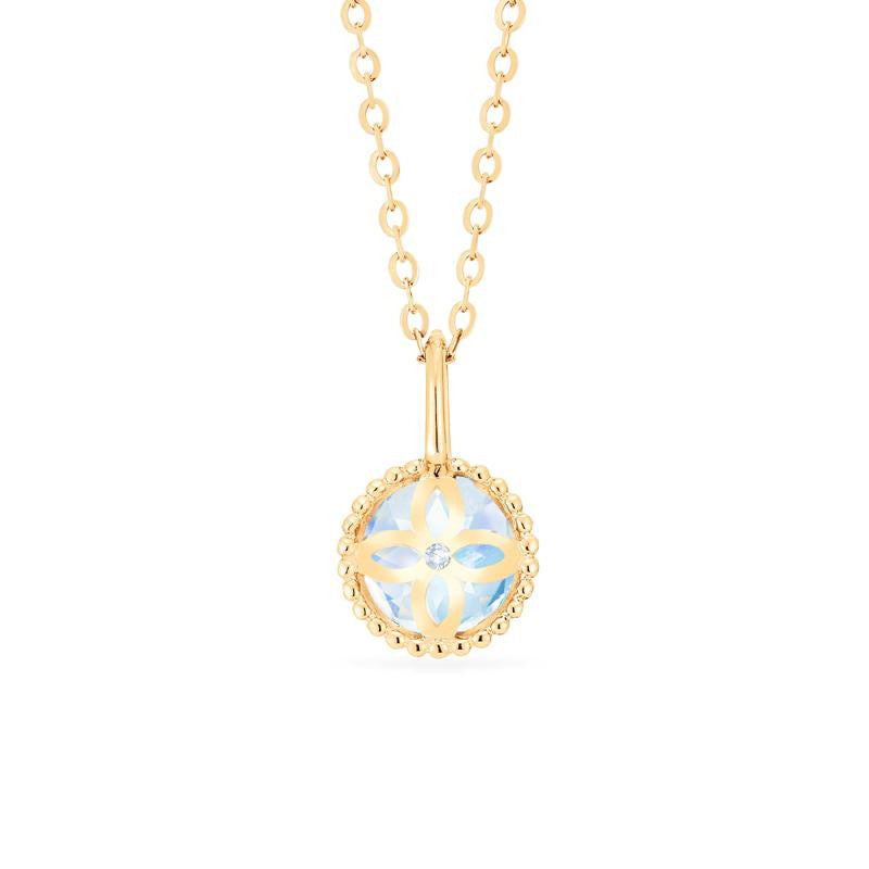 [Evelyn] Vintage Classic Crown Necklace in Moonstone