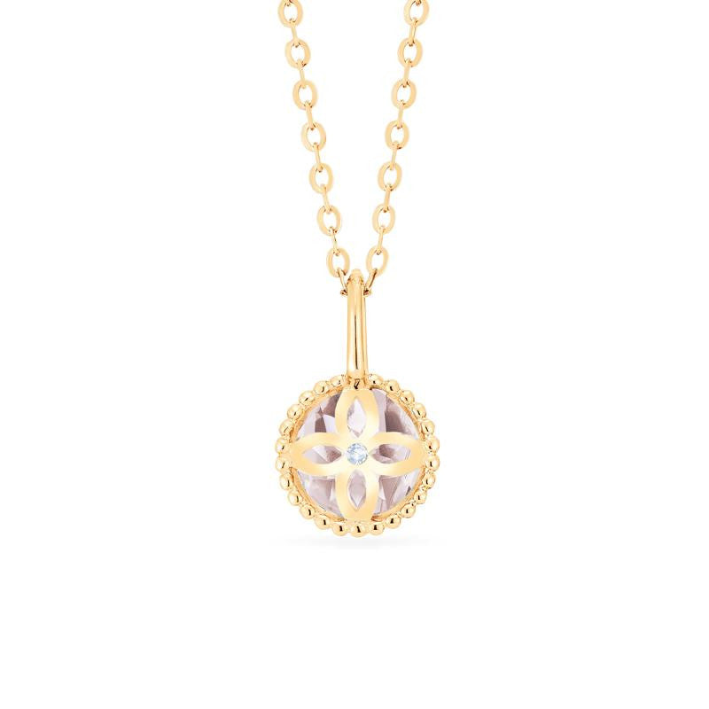 [Evelyn] Vintage Classic Crown Necklace in Morganite
