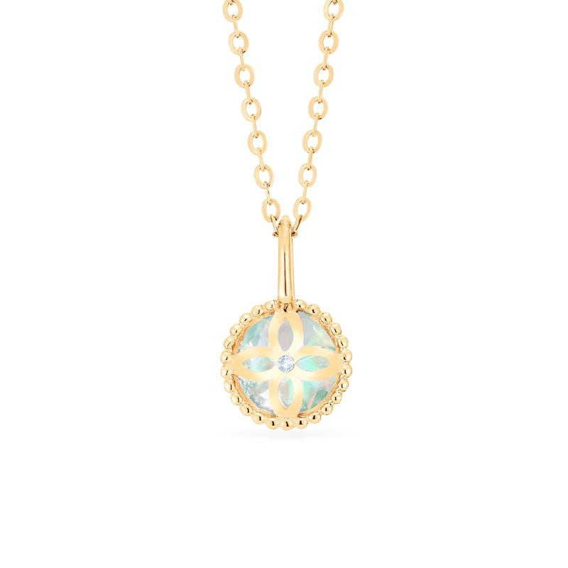 [Evelyn] Vintage Classic Crown Necklace in Opal