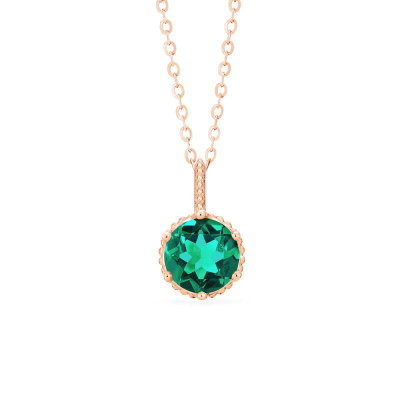 [Evelyn] Vintage Classic Crown Necklace in Lab Emerald
