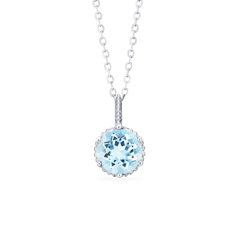 [Evelyn] Vintage Classic Crown Necklace in Aquamarine