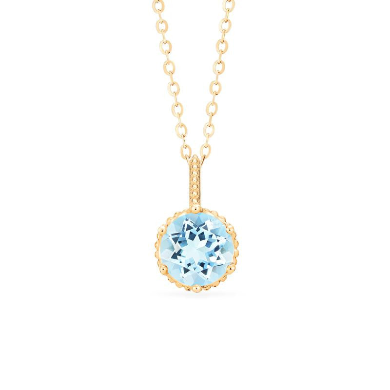 [Evelyn] Vintage Classic Crown Necklace in Aquamarine