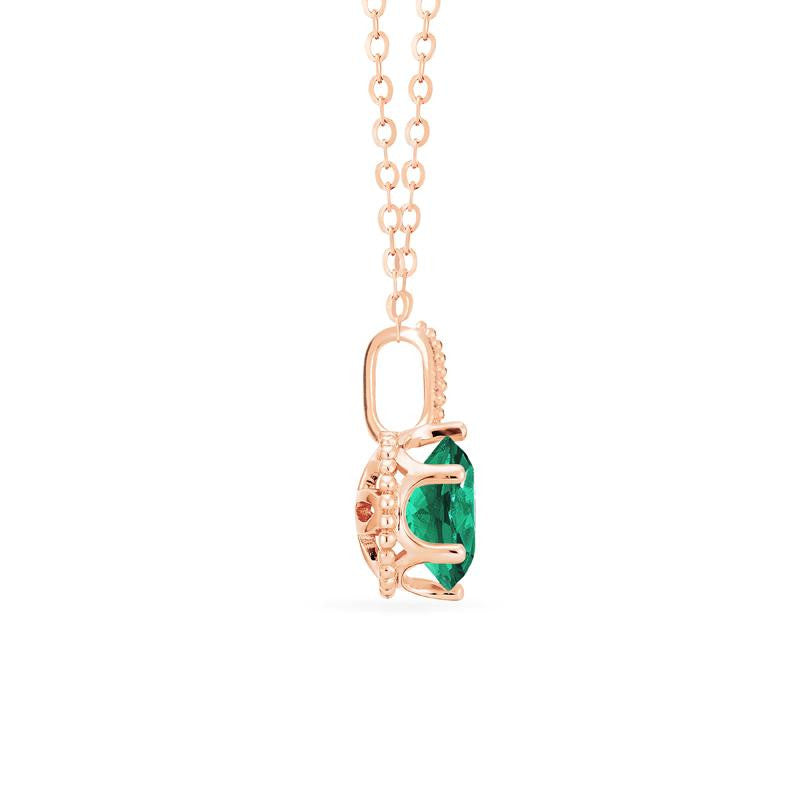 [Evelyn] Vintage Classic Crown Necklace in Lab Emerald