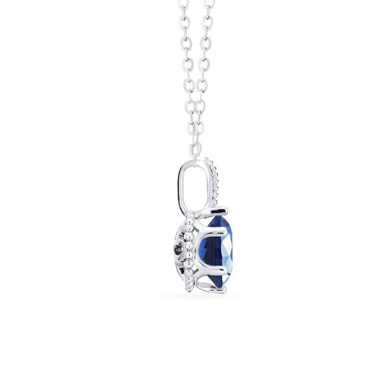 [Evelyn] Vintage Classic Crown Necklace in Lab Blue Sapphire
