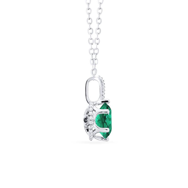 [Evelyn] Vintage Classic Crown Necklace in Lab Emerald