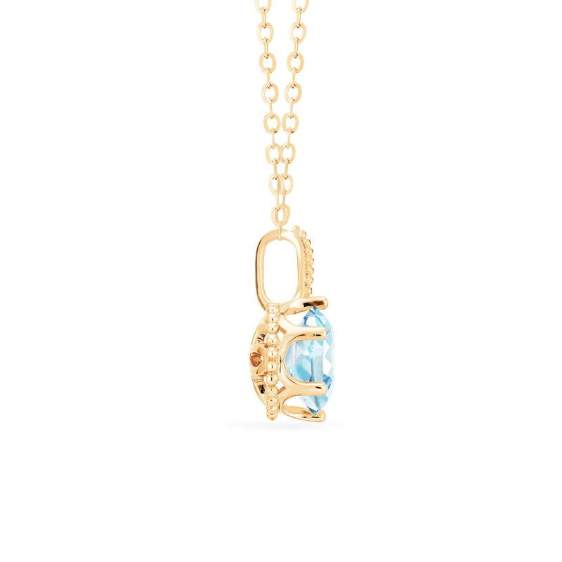 [Evelyn] Vintage Classic Crown Necklace in Aquamarine