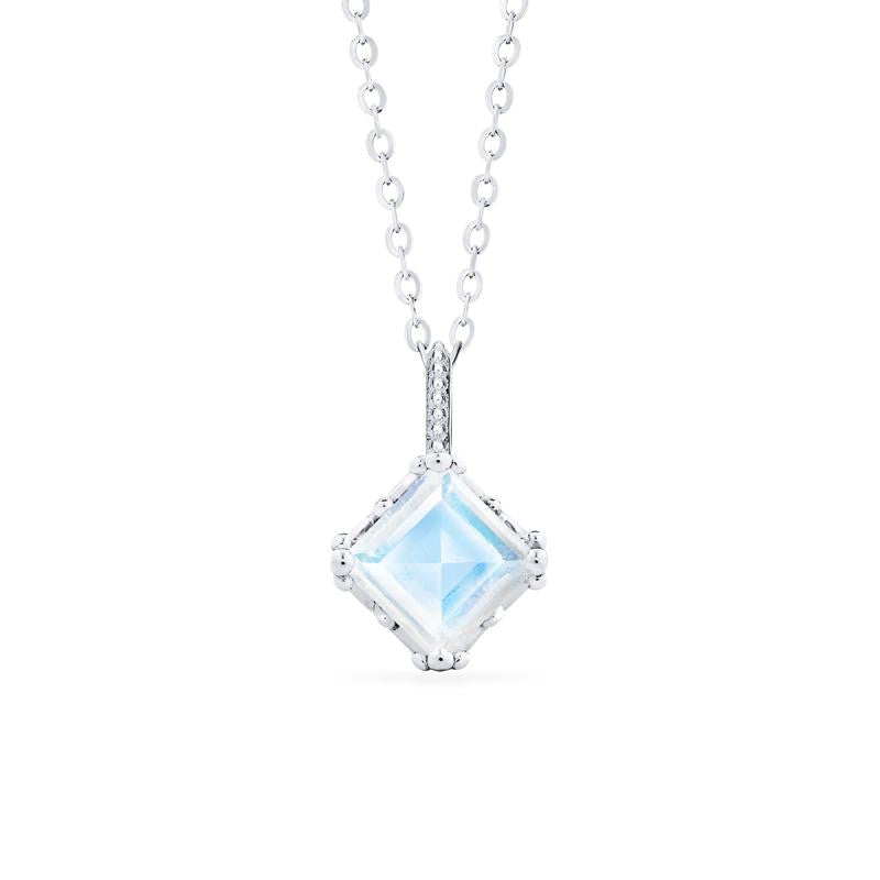 [Astoria] Fluer De Lis Princess Cut Necklace in Moonstone