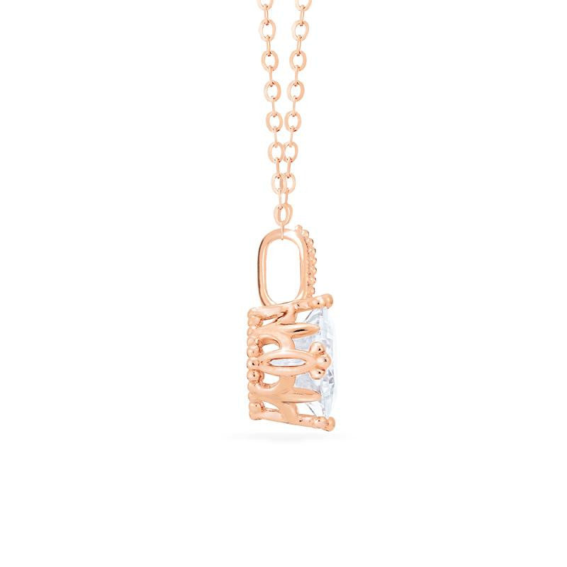[Astoria] Fluer De Lis Princess Cut Necklace in Moissanite