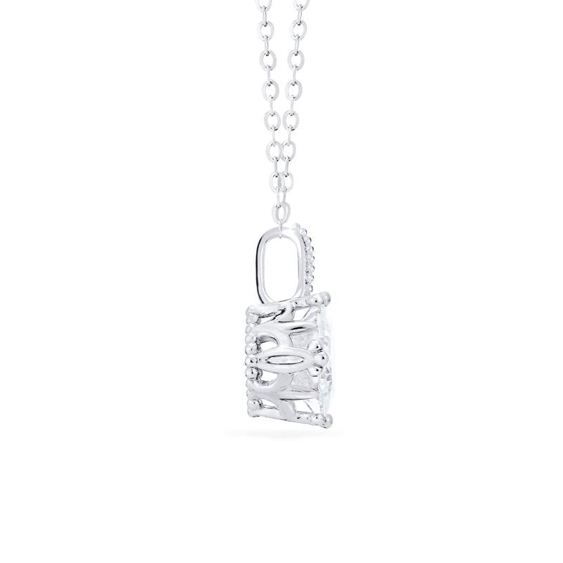 [Astoria] Fluer De Lis Princess Cut Necklace in Moissanite