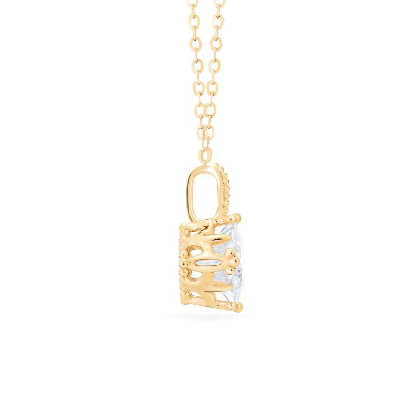 [Astoria] Fluer De Lis Princess Cut Necklace in Moissanite