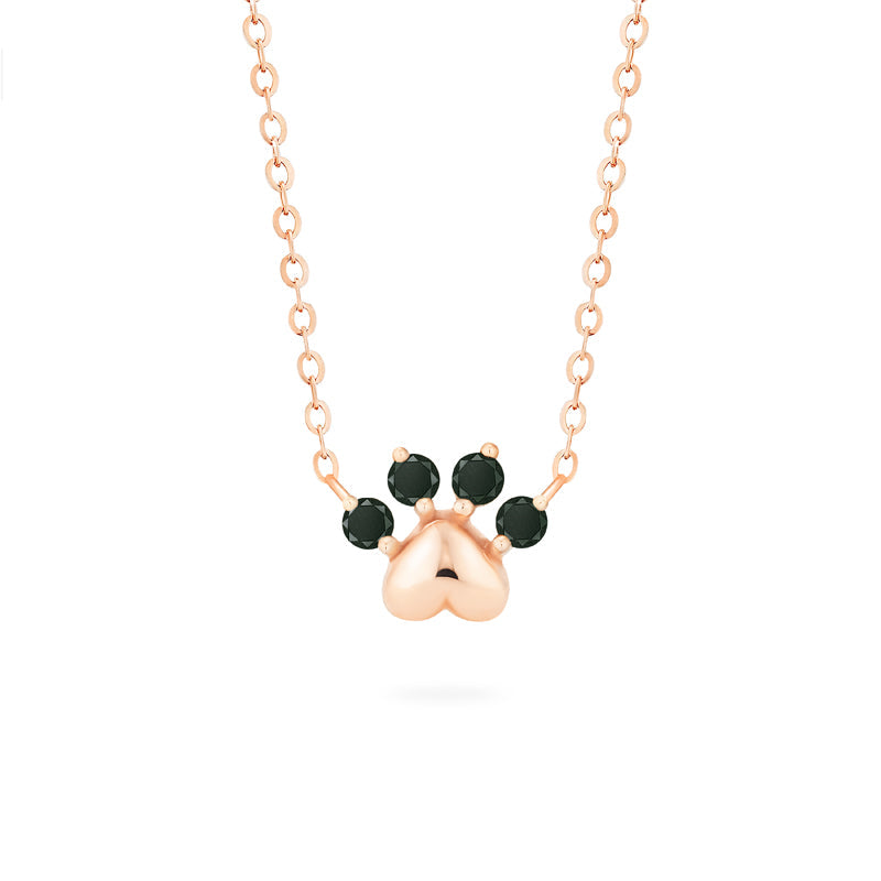[Beans] Dog & Cat Paw Diamond Necklace