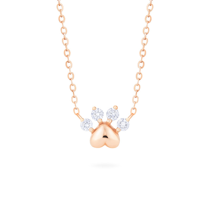 [Beans] Dog & Cat Paw Diamond Necklace
