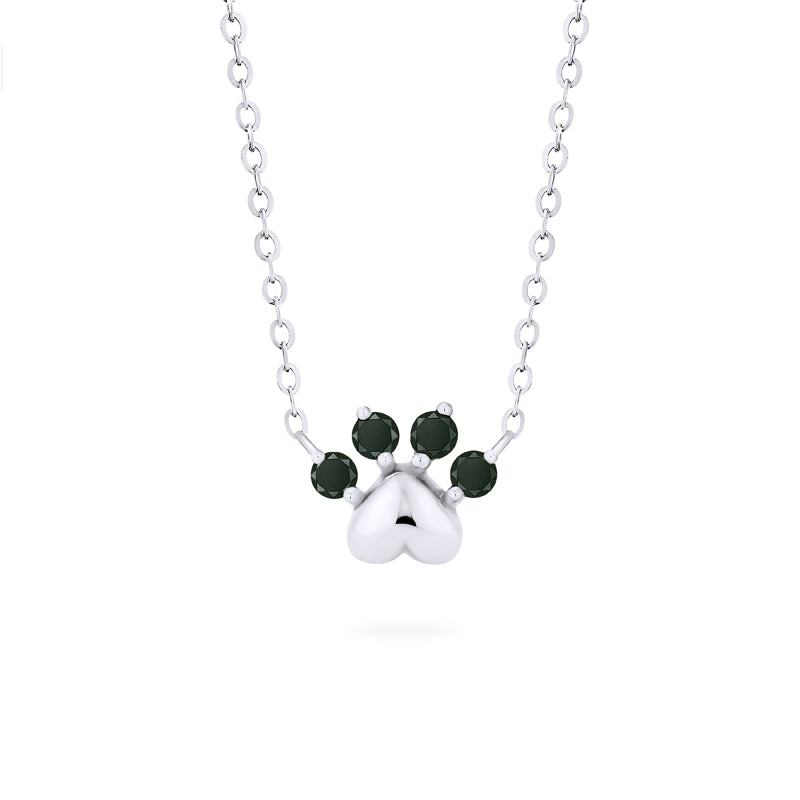 [Beans] Dog & Cat Paw Diamond Necklace