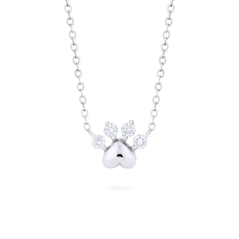 [Beans] Dog & Cat Paw Diamond Necklace