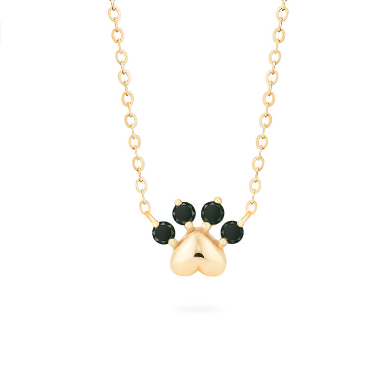 [Beans] Dog & Cat Paw Diamond Necklace