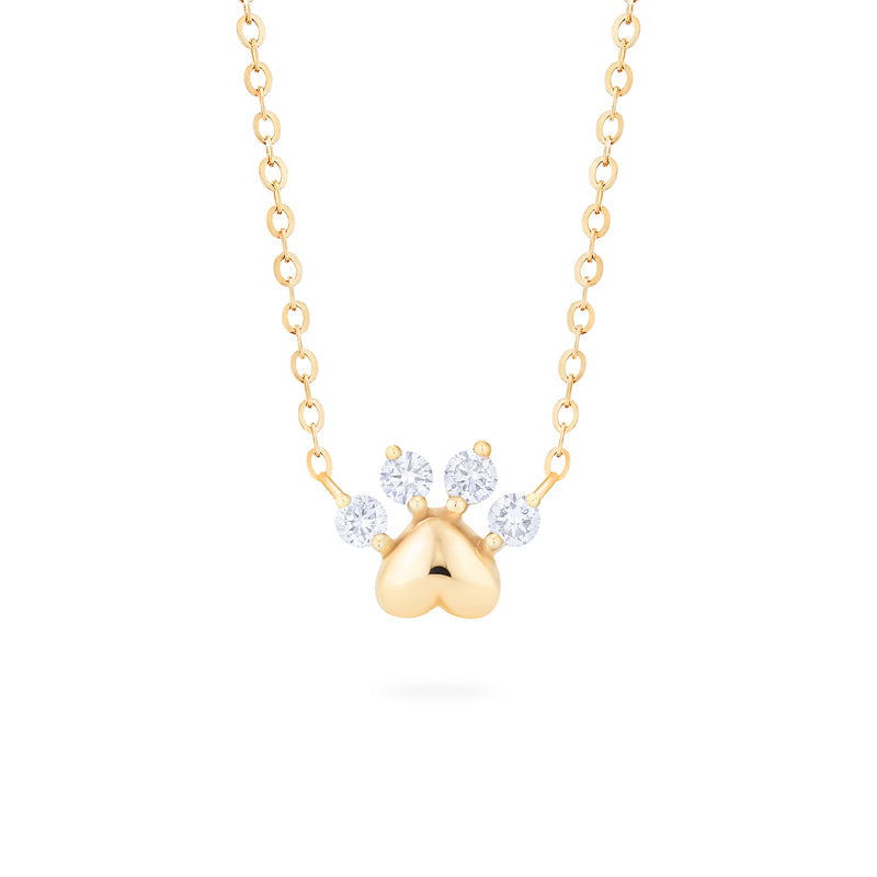 [Beans] Dog & Cat Paw Diamond Necklace