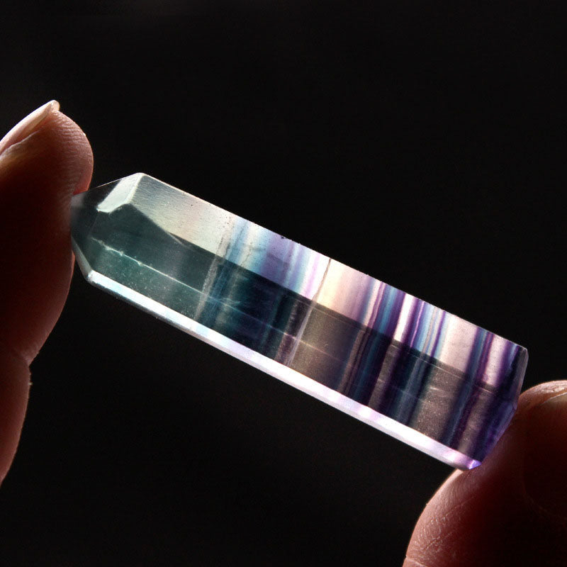 Natural Rainbow Fluorite Hexagonal Crystal Wand