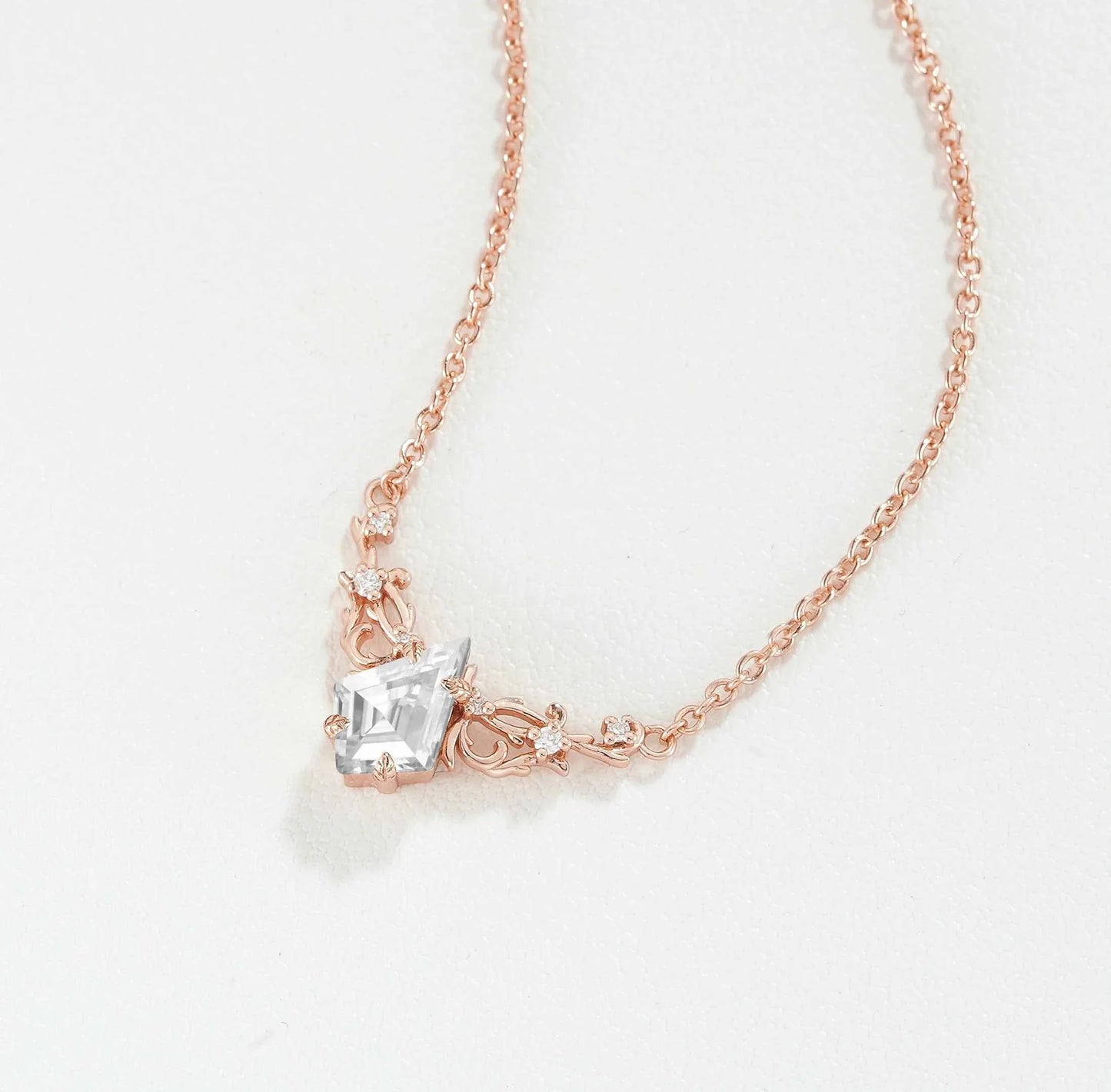 Natural Inspired Kite Cut Moissanite Necklace