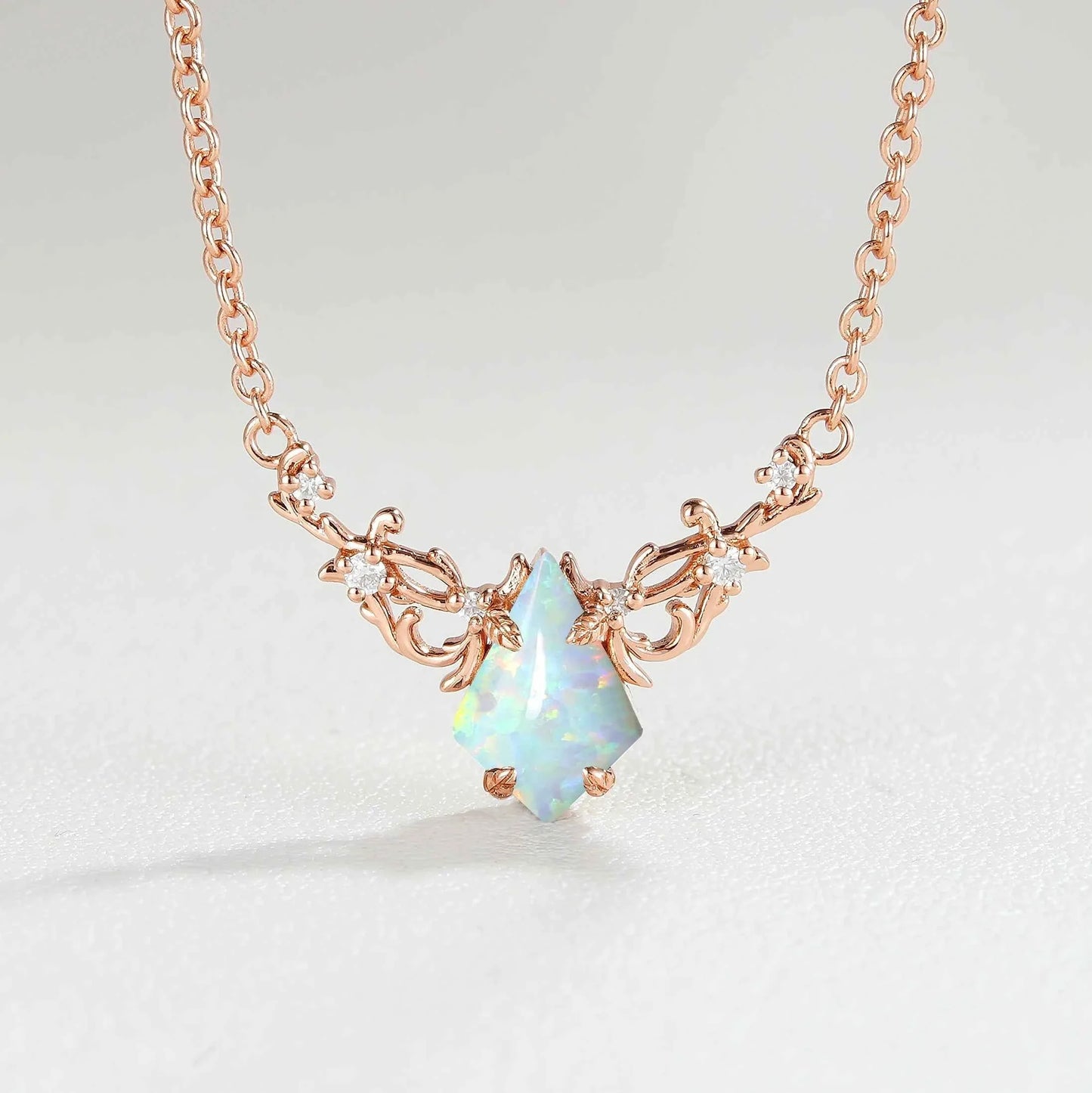 Natural Inspired Kite Cut Opal Necklace