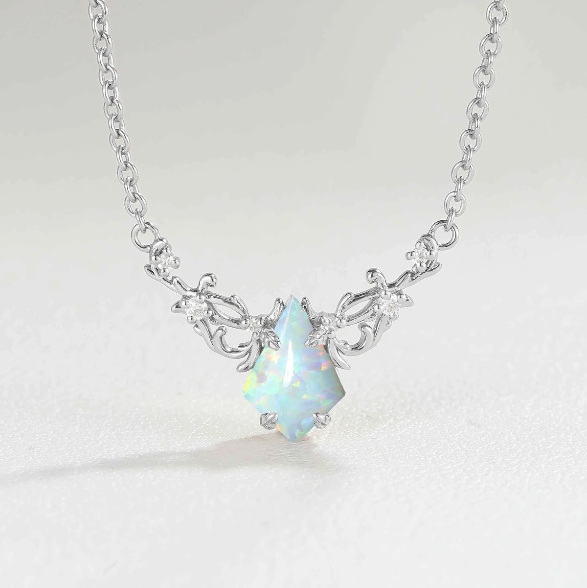 Natural Inspired Kite Cut Opal Necklace