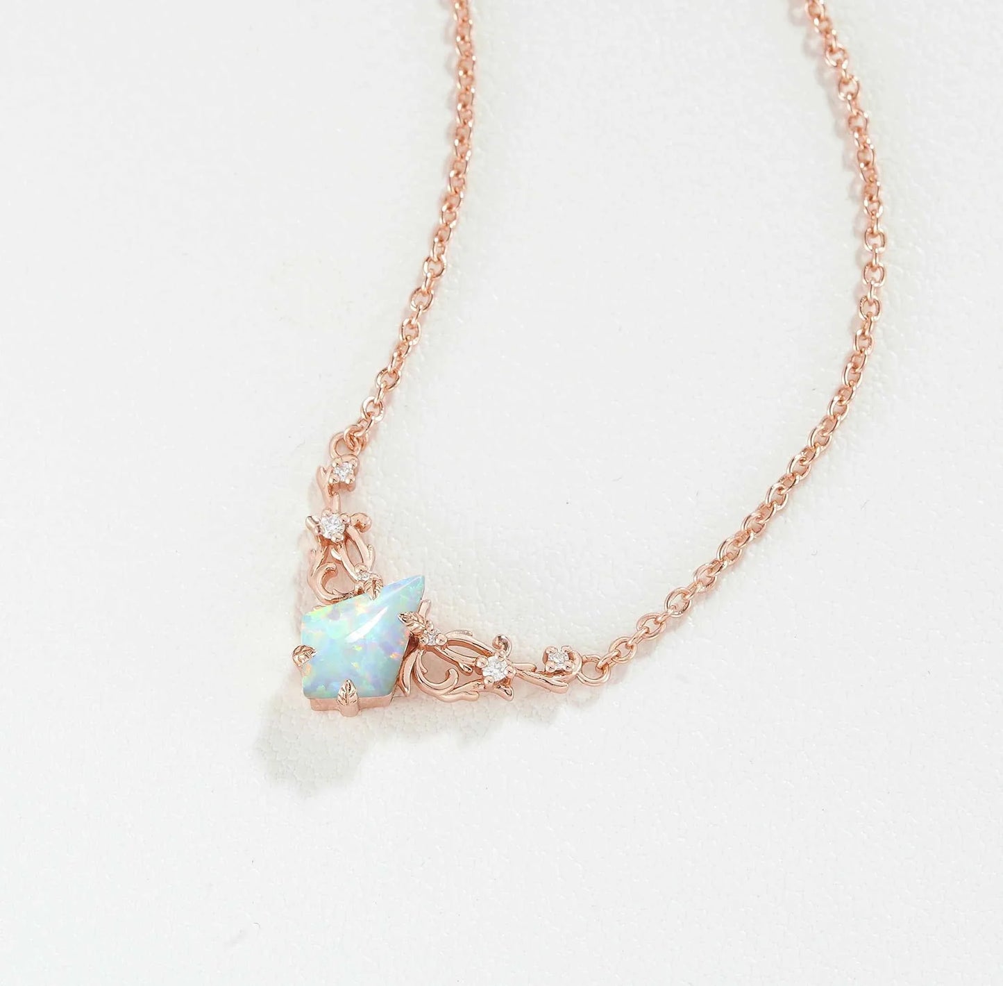 Natural Inspired Kite Cut Opal Necklace