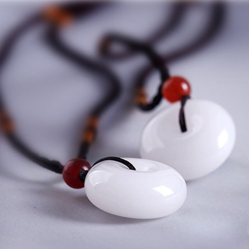 Natural White Jade Purity Necklace