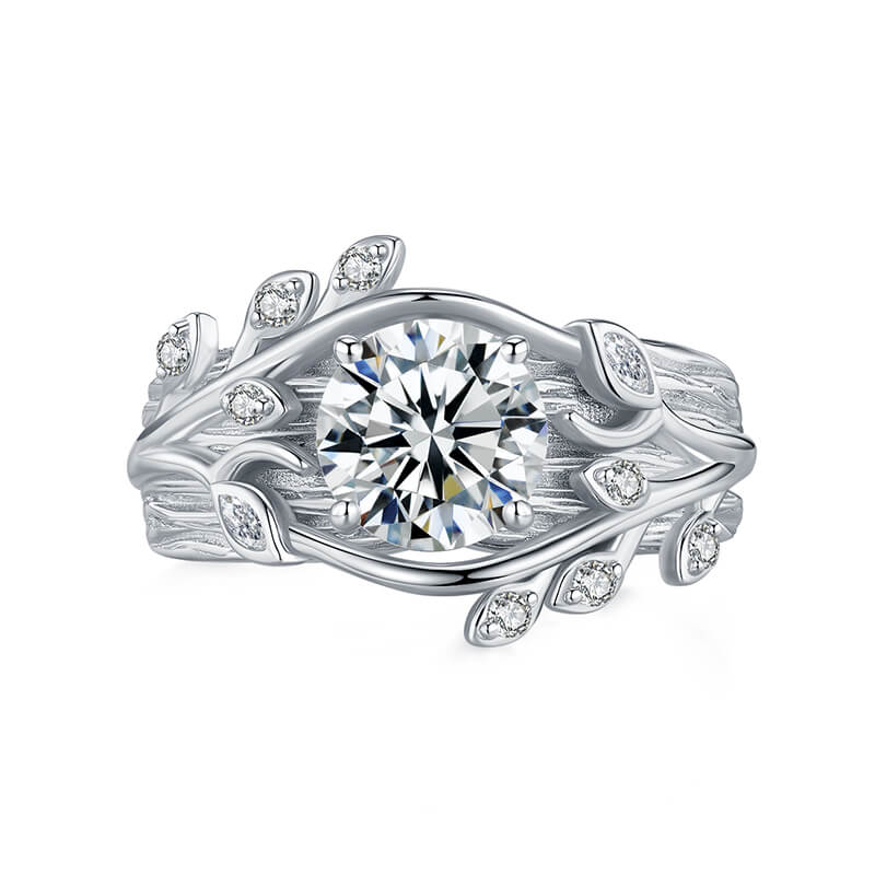 Nature-Inspired Forest Whisper Moissanite Engagement Ring