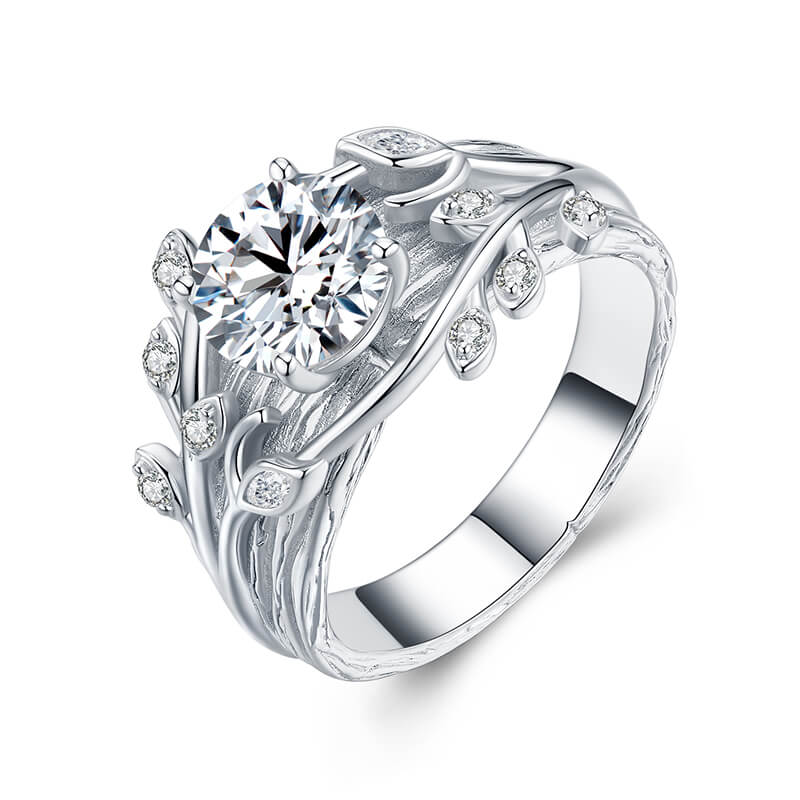 Nature-Inspired Forest Whisper Moissanite Engagement Ring