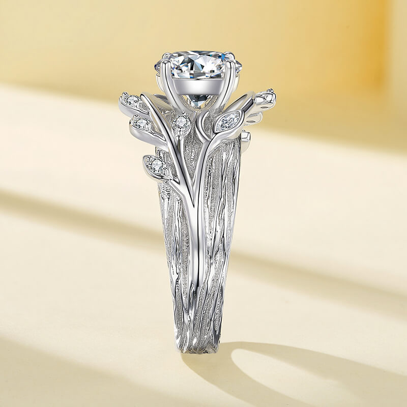 Nature-Inspired Forest Whisper Moissanite Engagement Ring