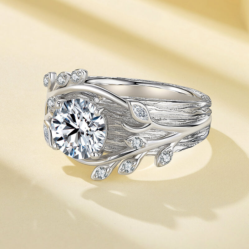 Nature-Inspired Forest Whisper Moissanite Engagement Ring