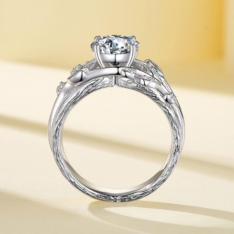 Nature-Inspired Forest Whisper Moissanite Engagement Ring