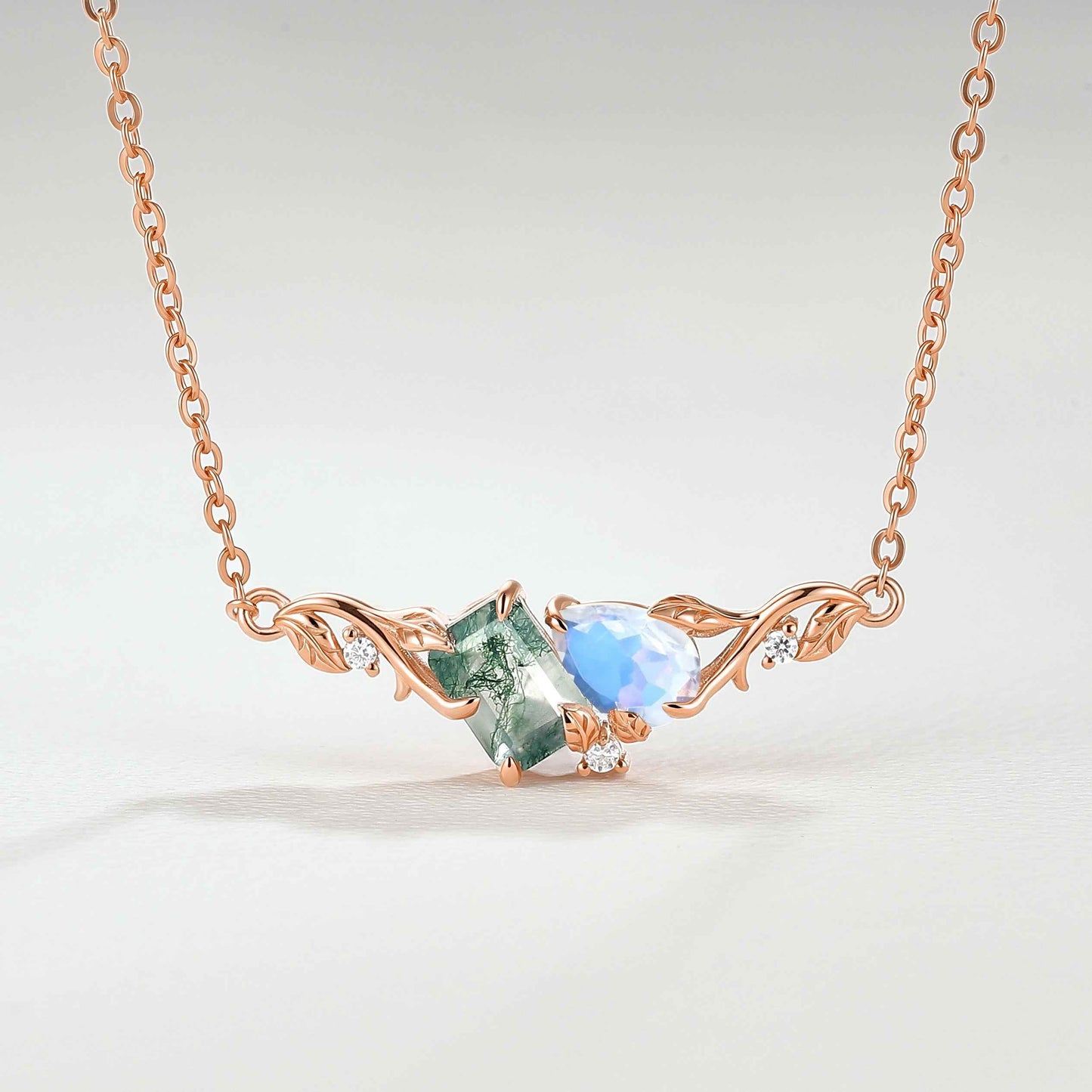 Forest Light Leafy Moss Agate Collection