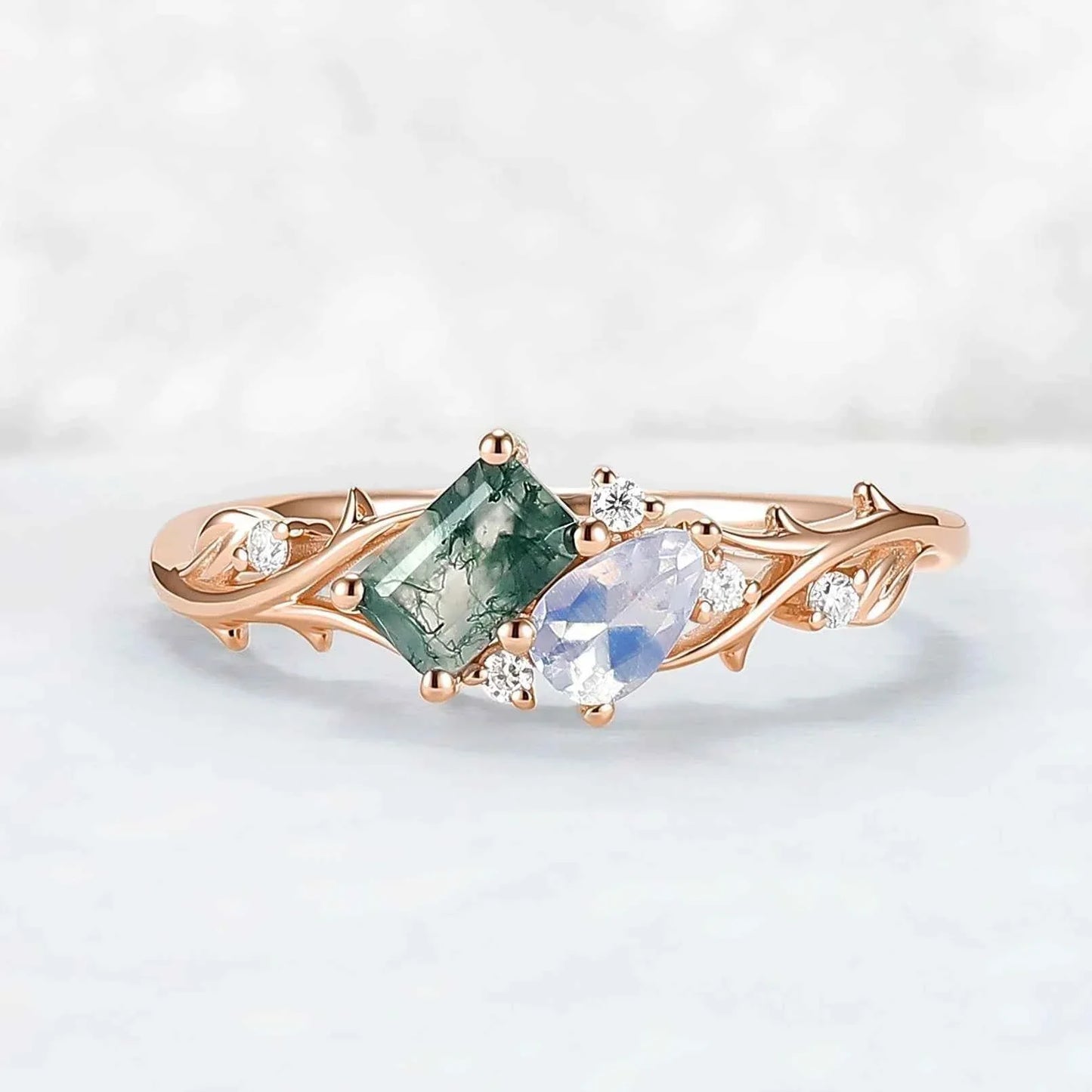 Forest Light Leafy Moss Agate Collection