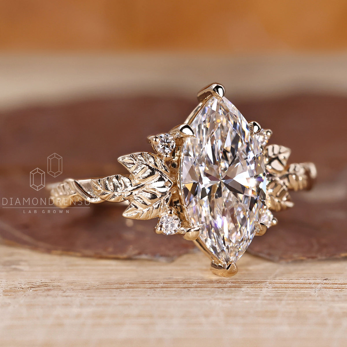 Art Deco Marquise Cut Diamond Ring with Five Stone Style