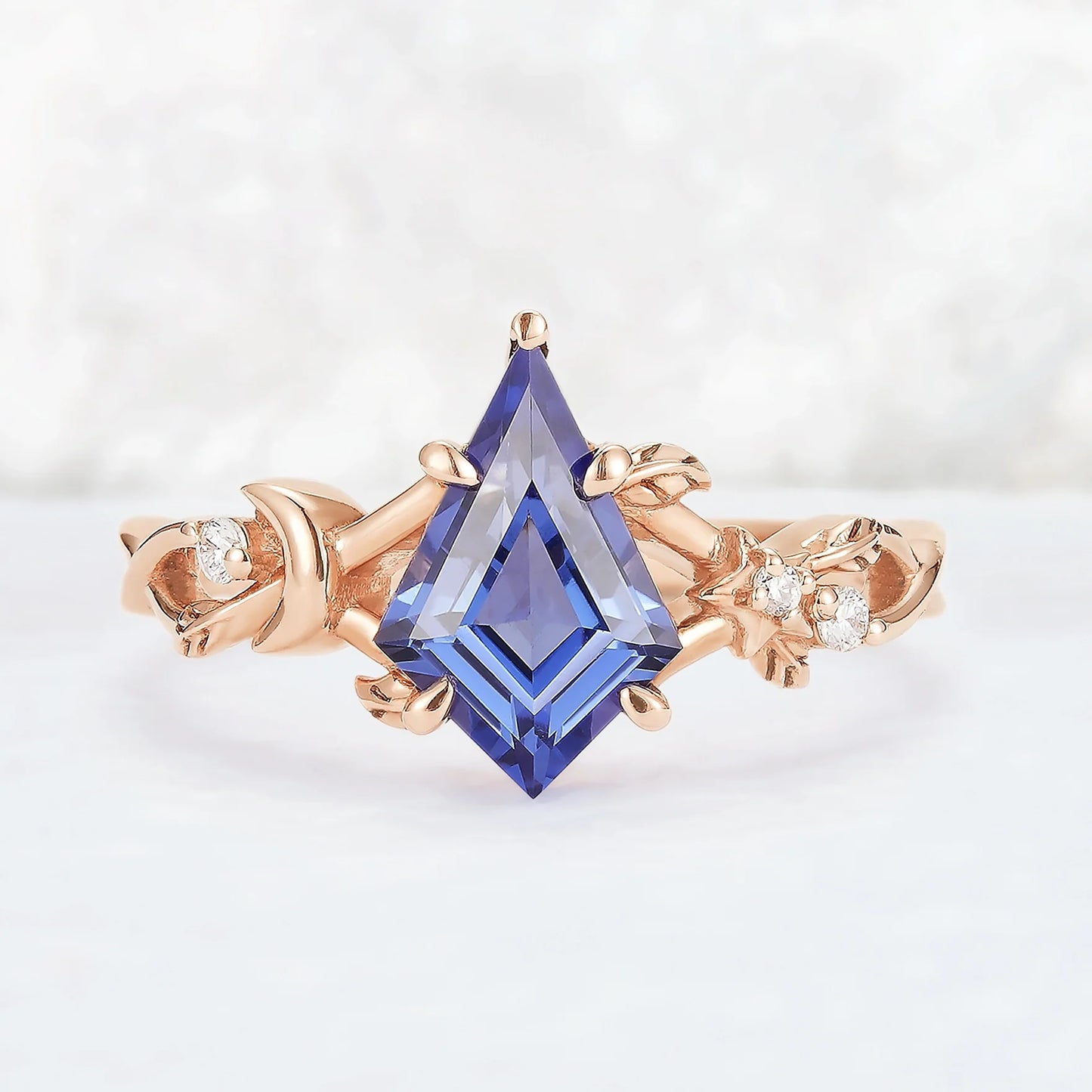 Moonbranch | Kite Cut Cornflower Sapphire Gemstone Ring
