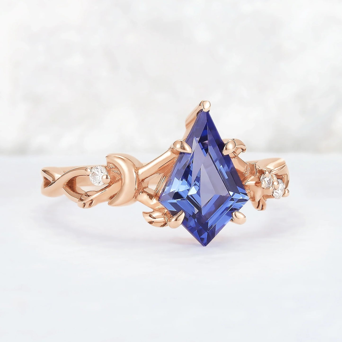Moonbranch | Kite Cut Cornflower Sapphire Gemstone Ring