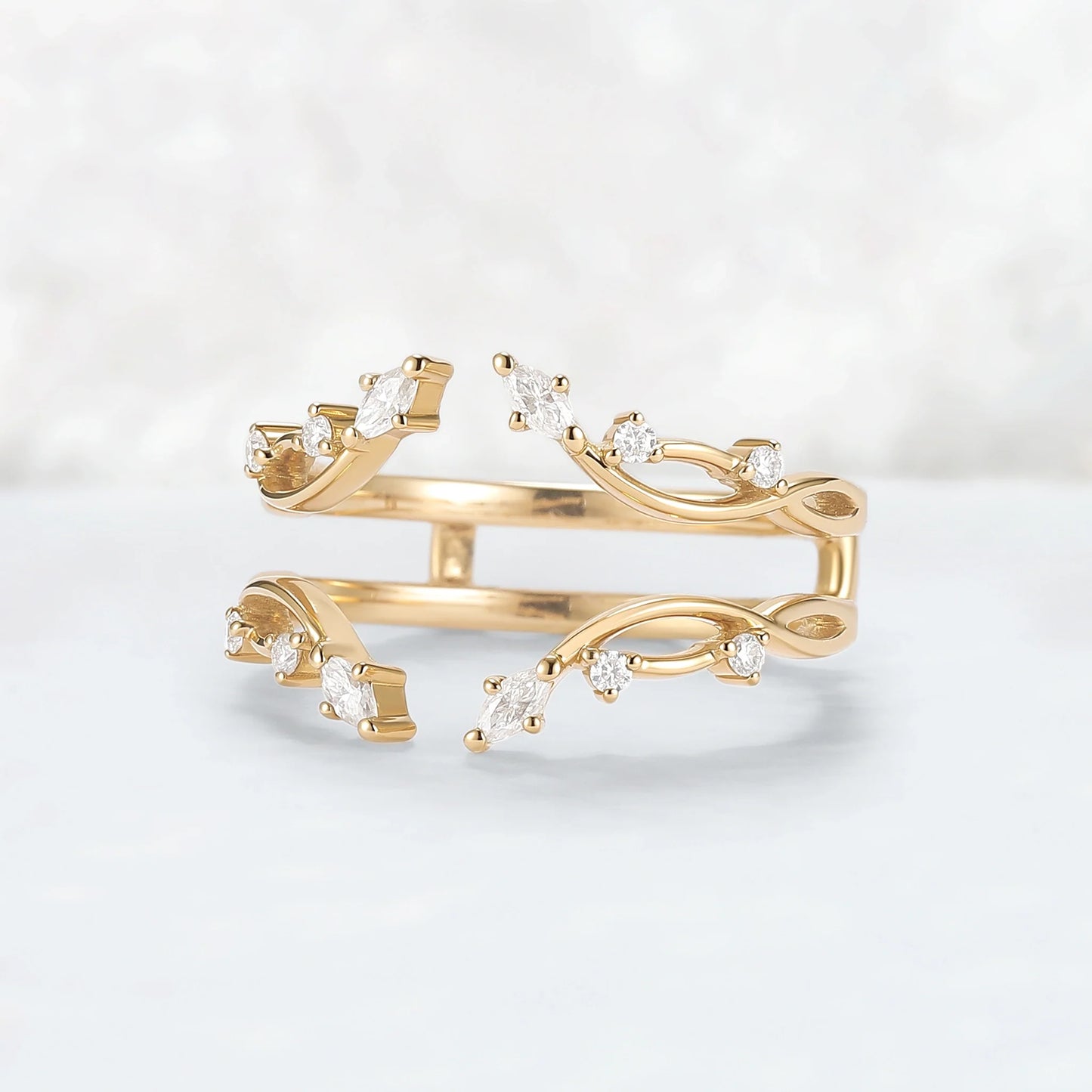 Nature Inspired Moissanite Vine Enhancer Ring