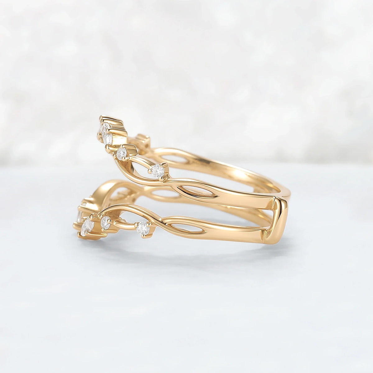 Nature Inspired Moissanite Vine Enhancer Ring