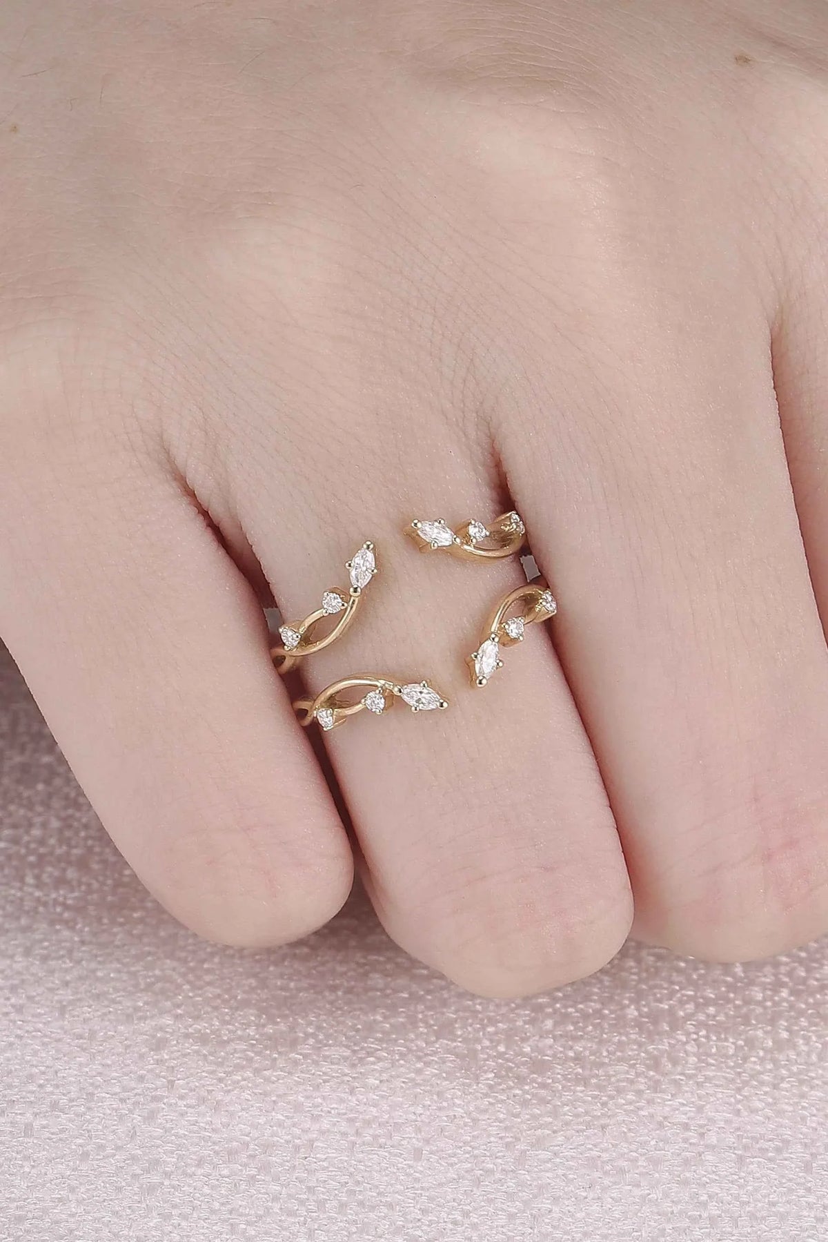 Nature Inspired Moissanite Vine Enhancer Ring