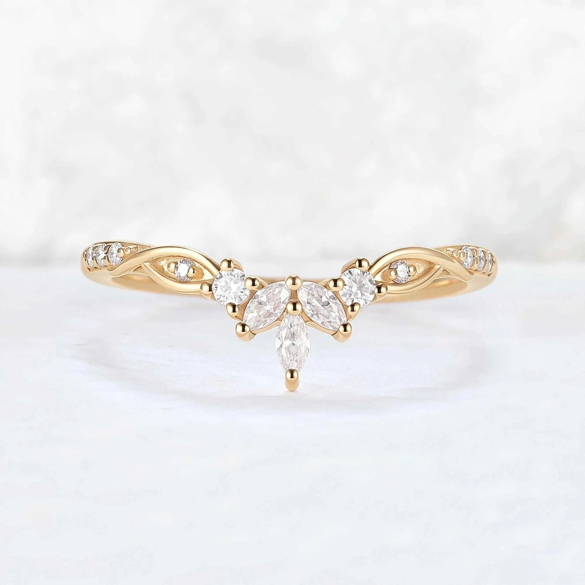 Nature Inspired Vine Twist Moissanite Stacking Ring